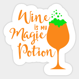 Wine Is My Magic Potion funny Halloween drinking party Shirt Sticker